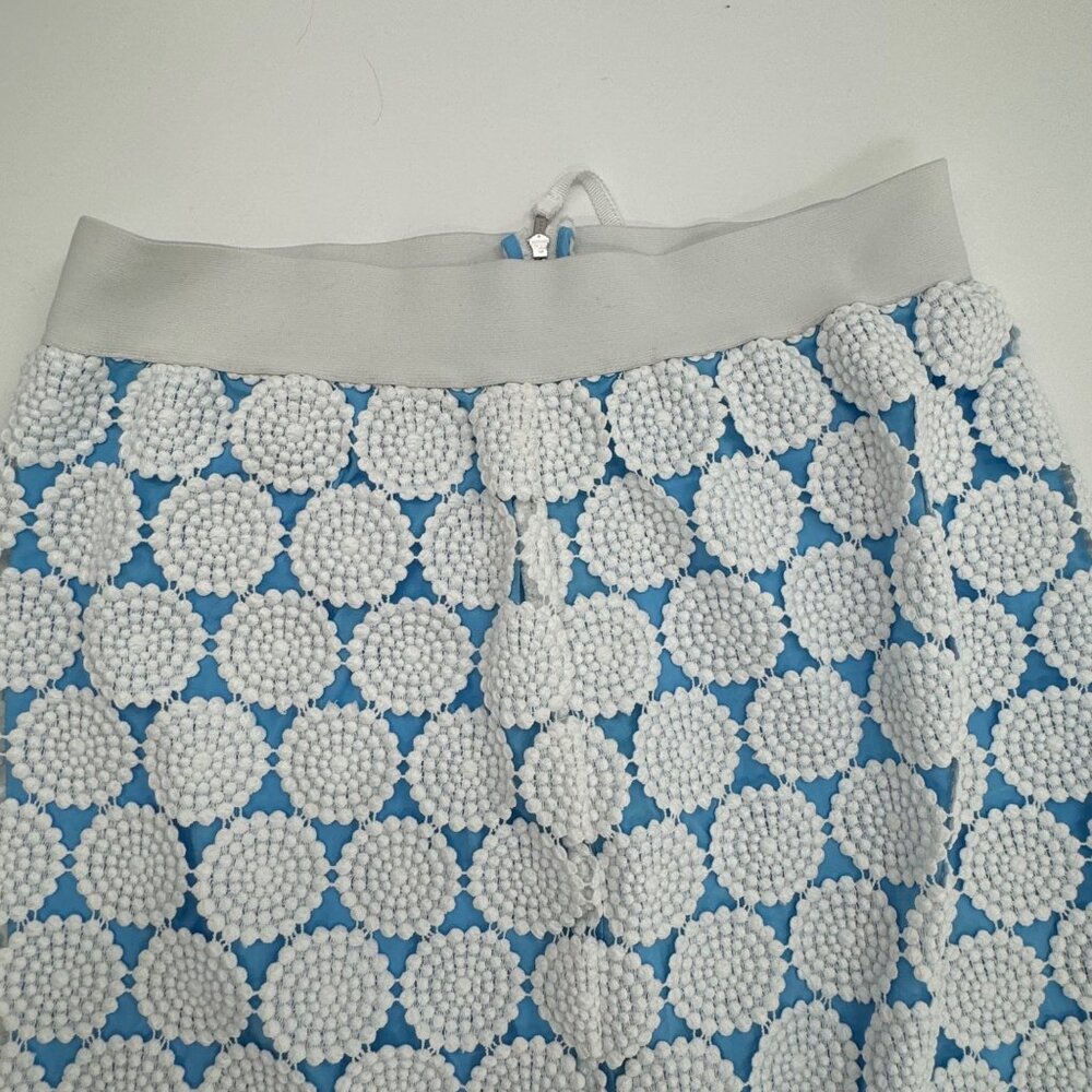 A-Tout- Age Size 8 Mollie Doily White & Blue Crochet Lace Skirt With side Zipper - Picture 7 of 10